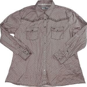 Cowgirl Hardwear Shirt Women’s Size XL Red White Rhinestone Snap Rodeo Western